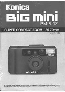 Konica Big Mini BM 510 Z manual. Camera Instructions.